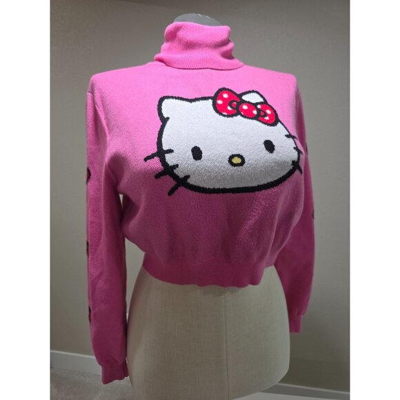Hello Kitty Pink Turtleneck Sweater By Shein X Hello Kitty & Friends OXL Cotton - Picture 1 of 6